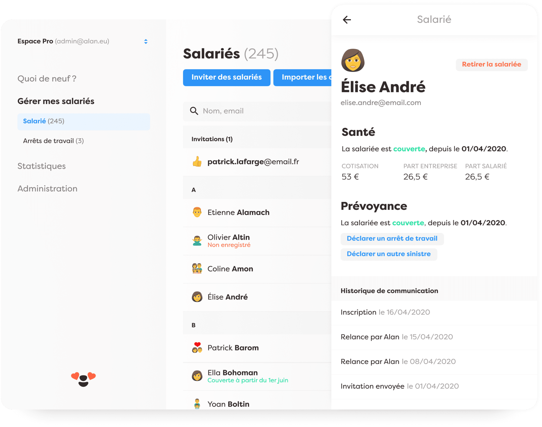 Qui a dit que la gestion des inscriptions devait être compliquée ? Dashboard alan.